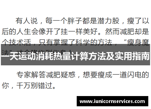 一天运动消耗热量计算方法及实用指南